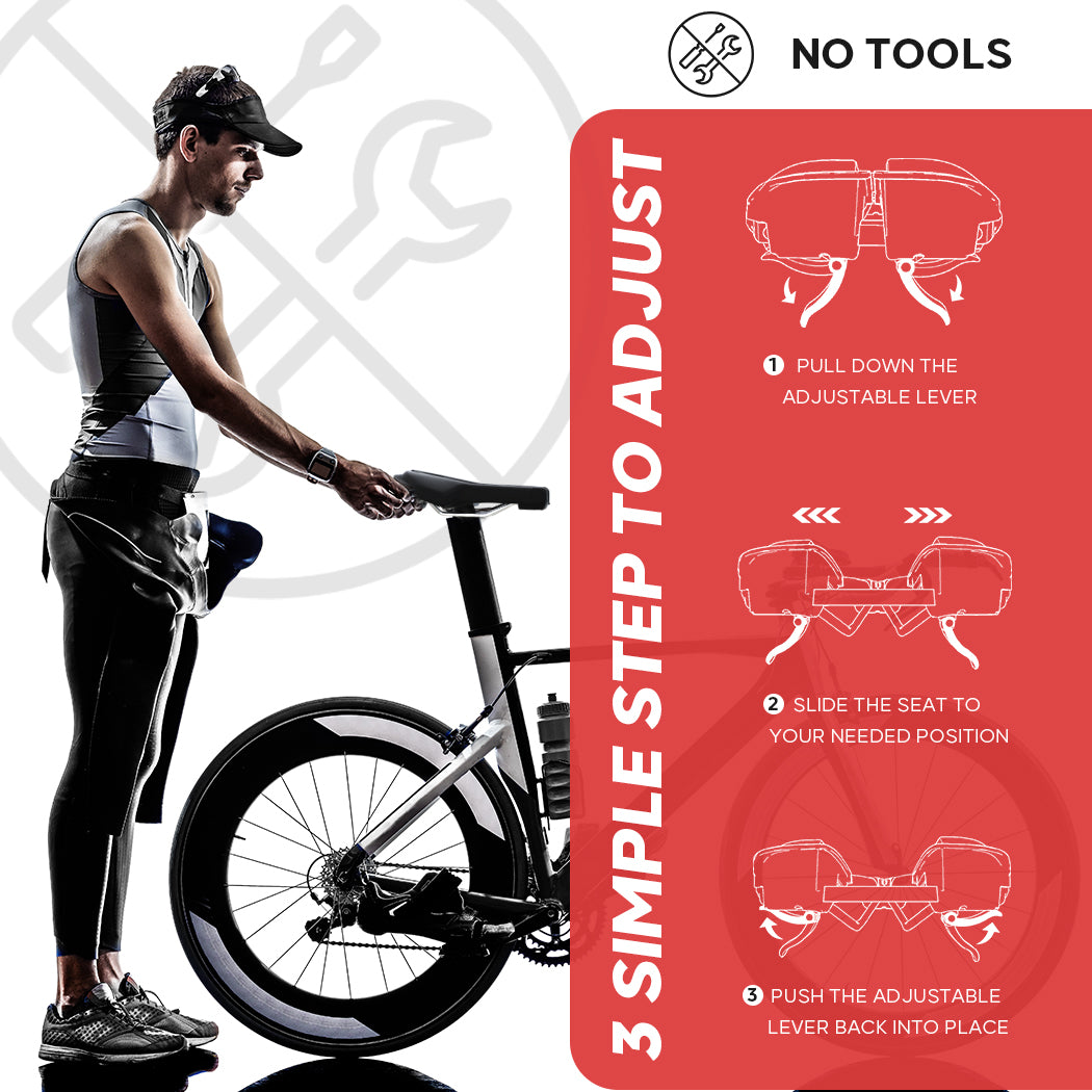 HUGEOAKS Width Continuously Adjustable Bike Seat - Comfortable & Prostate Friendly Bicycle Saddle for Mountain Bikes, Road Bikes, City Bikes & Exercise Bikes