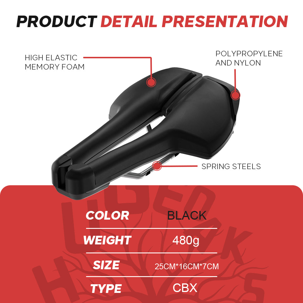 HUGEOAKS Width Continuously Adjustable Bike Seat - Comfortable & Prostate Friendly Bicycle Saddle for Mountain Bikes, Road Bikes, City Bikes & Exercise Bikes