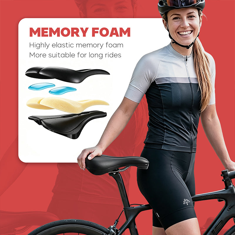 HUGEOKAS CBG Width Adjustable Gel Bike Seat - Comfortable Prostate Friendly, Medium Firm, Reduces Numbness, Bicycle Saddle Suitable for Mountain, Road, City and Stationary Exercise Bikes