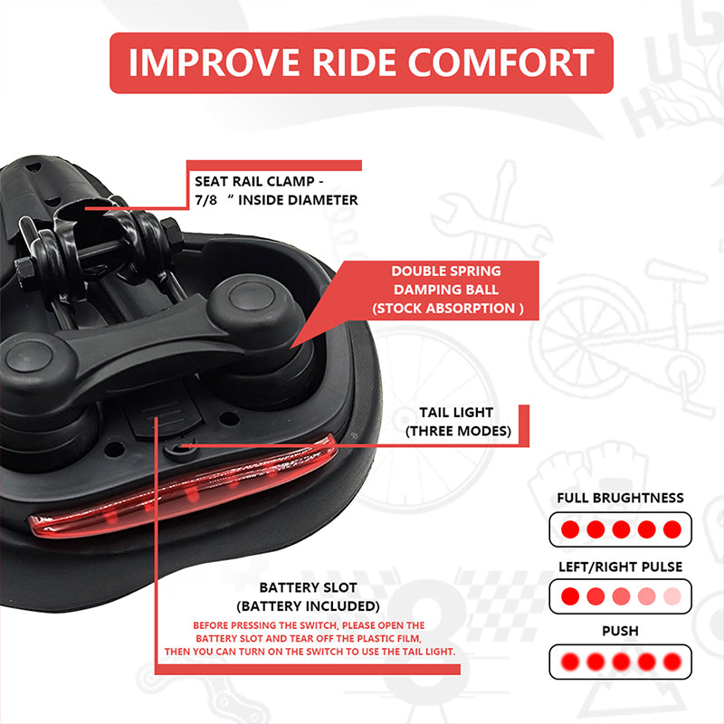 Comfortable Bicycle Seat Shock absorbing Wide Bicycle Seat - Temu