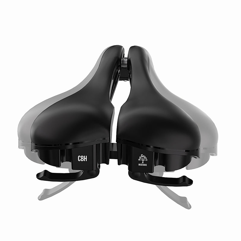HUGEOAKS Bike Seat, Width Adjustable Bicycle Saddle, Prostate-Friendly Pressure and Pain Relief, Comfort on Long-Distance Rides, for MTB, Road Bike, Exercise Bike