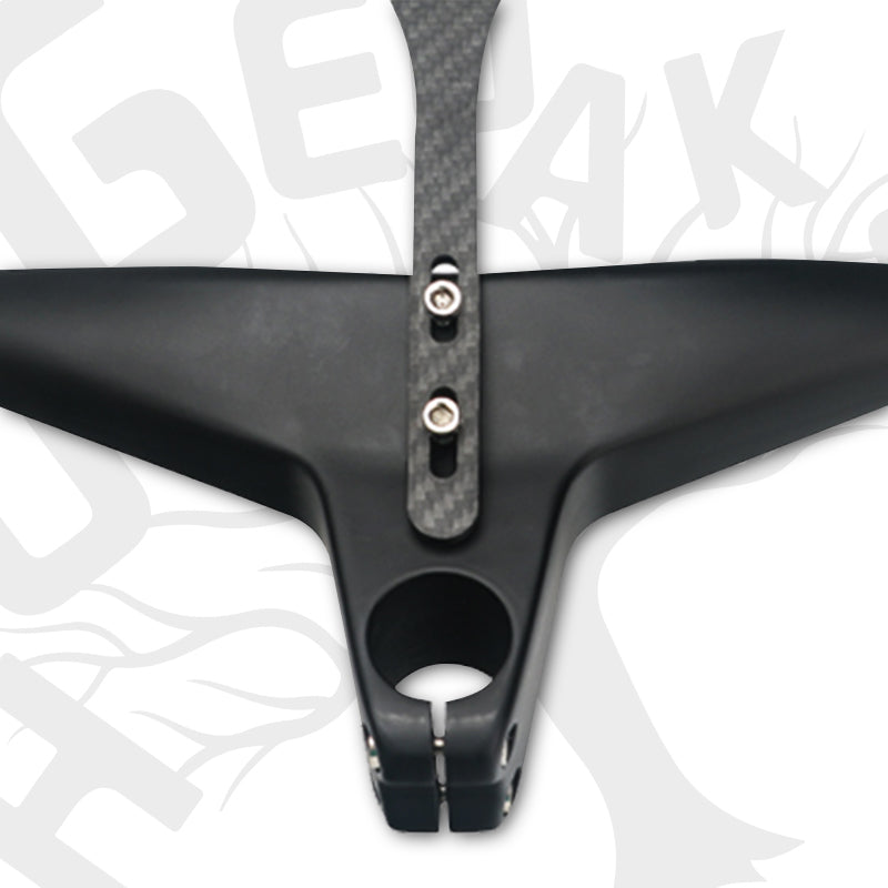 HUGEOAKS Lightweight Full Carbon Fiber Handlebar, Integrated Bar and Stem, 70-100 mm Stem, -17 Degree Angle, 600-800 mm Length, Matte Black MTB Handlebars, Suitable for Most Mountain Bike, Cross Country Bike