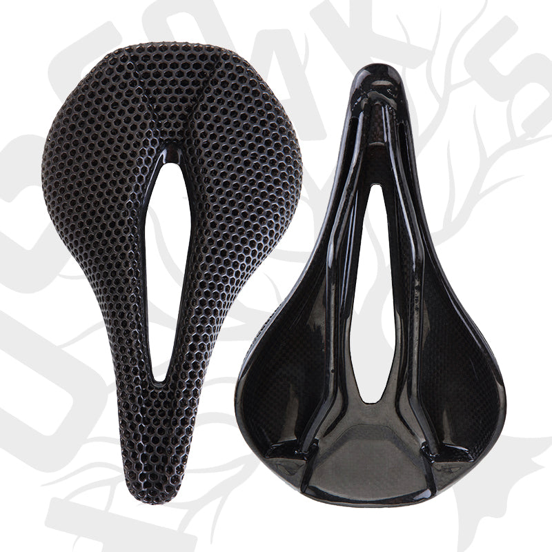HUGEOAKS 3D Printed Bike Seat, Lightweight Road Bike Saddle, Comfortable Bike Seat, Carbon Fiber Bike Saddle