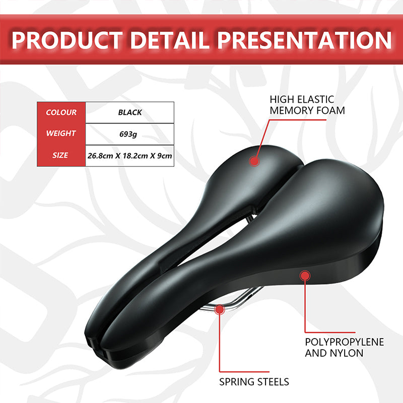 Hugeoaks Width Adjustable Bike Seat, Comfortable Bicycle Seat for