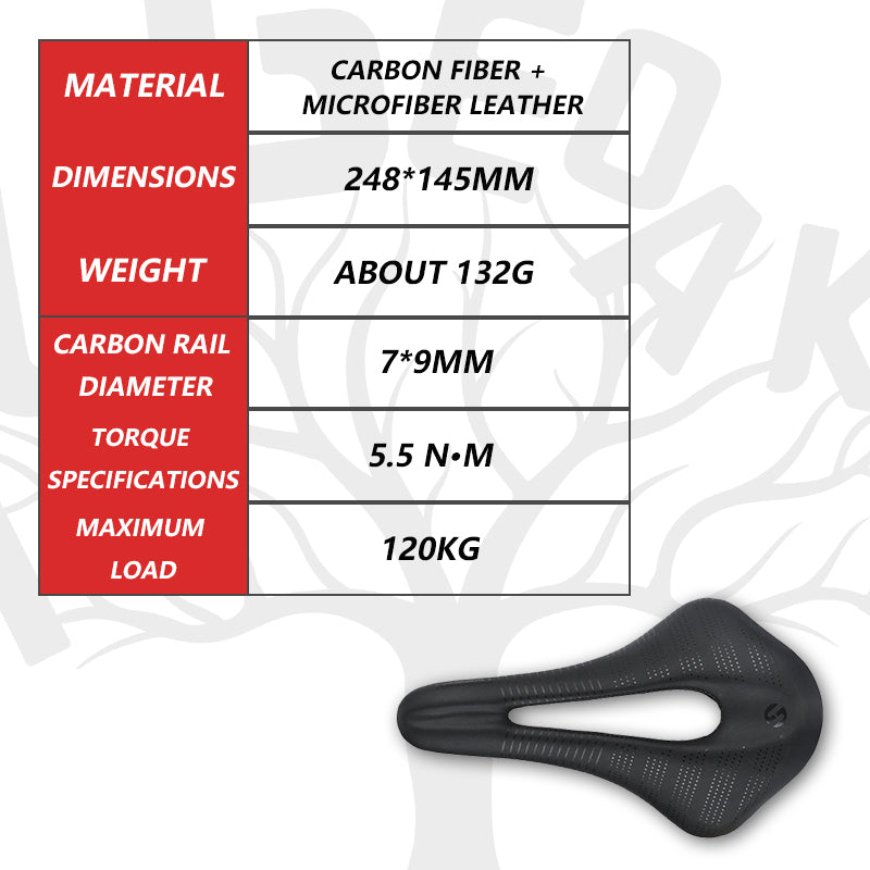 HUGEOAKS Bike Seat, Lightweight Road Bike Saddle, Comfortable Bike Seat, Full Carbon Fiber Bike Saddle